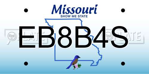 EB8B4S Missouri License Plate