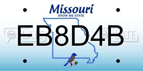 EB8D4B Missouri License Plate