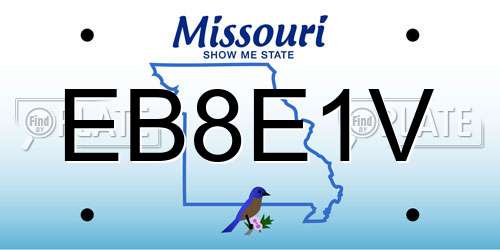 EB8E1V Missouri License Plate