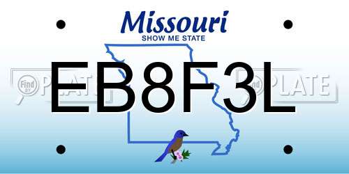 EB8F3L Missouri License Plate