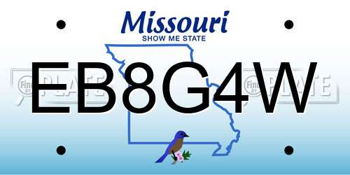 EB8G4W Missouri License Plate