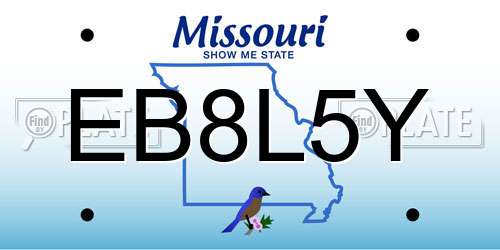 EB8L5Y Missouri License Plate