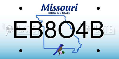EB8O4B Missouri License Plate