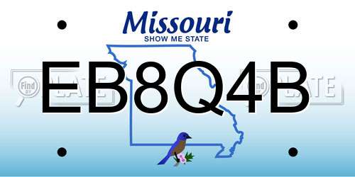 EB8Q4B Missouri License Plate