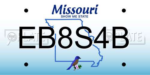 EB8S4B Missouri License Plate