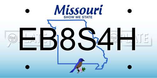 EB8S4H Missouri License Plate