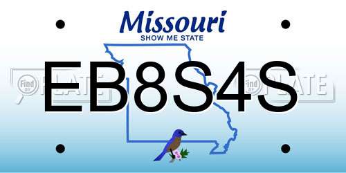 EB8S4S Missouri License Plate