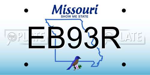 EB93R Missouri License Plate