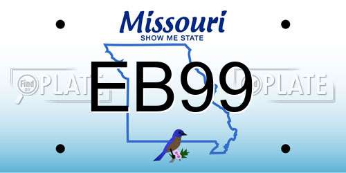 EB99 Missouri License Plate
