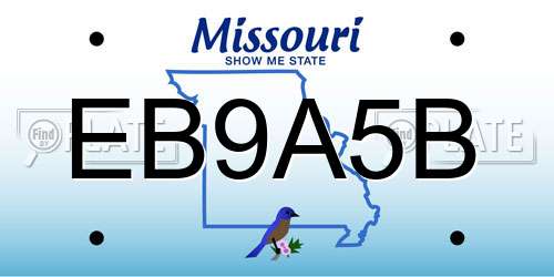 EB9A5B Missouri License Plate