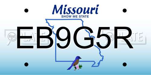 EB9G5R Missouri License Plate