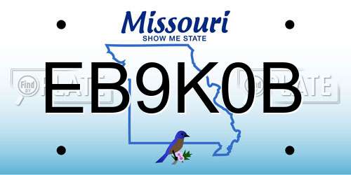 EB9K0B Missouri License Plate