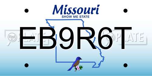 EB9R6T Missouri License Plate
