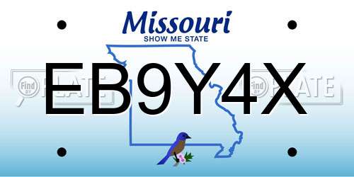 EB9Y4X Missouri License Plate