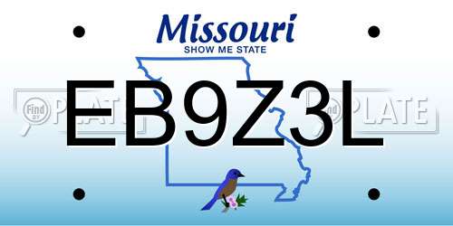 EB9Z3L Missouri License Plate