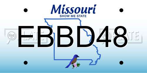 EBBD48 Missouri License Plate