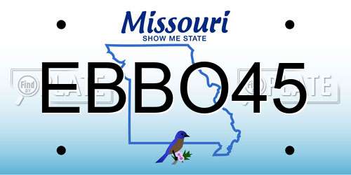 EBBO45 Missouri License Plate