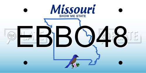 EBBO48 Missouri License Plate