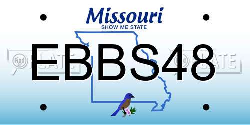 EBBS48 Missouri License Plate