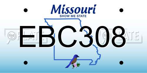 EBC308 Missouri License Plate