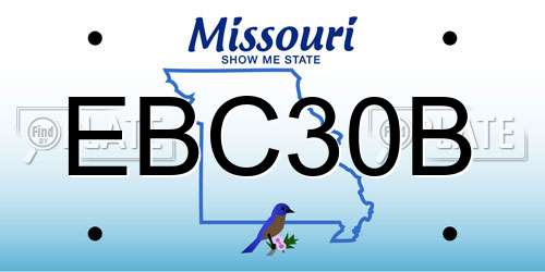 EBC30B Missouri License Plate