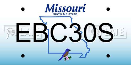 EBC30S Missouri License Plate