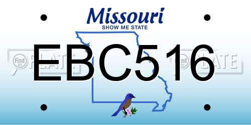 EBC516 Missouri License Plate