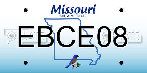 EBCE08 Missouri License Plate