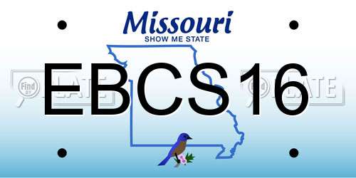 EBCS16 Missouri License Plate