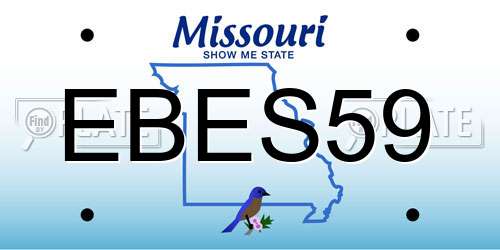 EBES59 Missouri License Plate