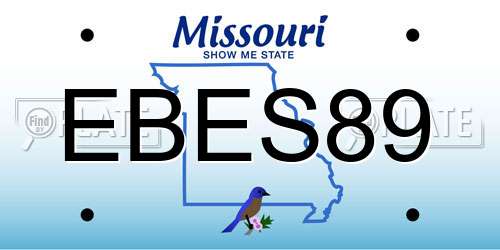 EBES89 Missouri License Plate