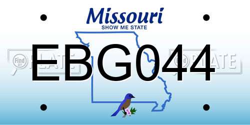 EBG044 Missouri License Plate