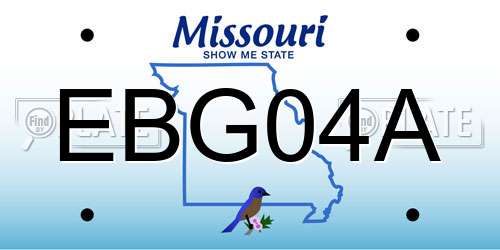 EBG04A Missouri License Plate