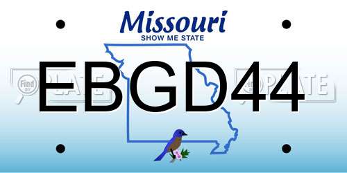 EBGD44 Missouri License Plate