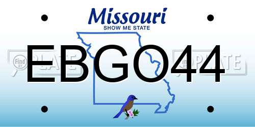EBGO44 Missouri License Plate