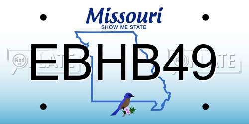 EBHB49 Missouri License Plate