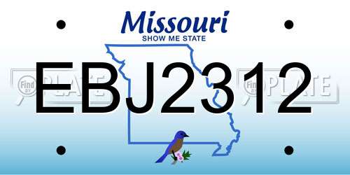 EBJ2312 Missouri License Plate