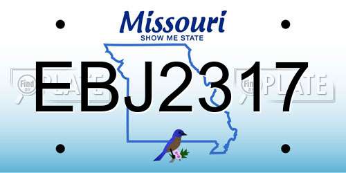 EBJ2317 Missouri License Plate