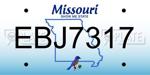 EBJ7317 Missouri License Plate