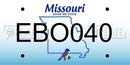 EBO040 Missouri License Plate