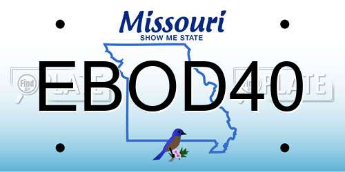EBOD40 Missouri License Plate