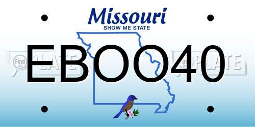 EBOO40 Missouri License Plate