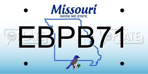 EBPB71 Missouri License Plate