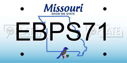 EBPS71 Missouri License Plate