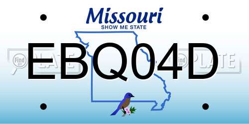 EBQ04D Missouri License Plate