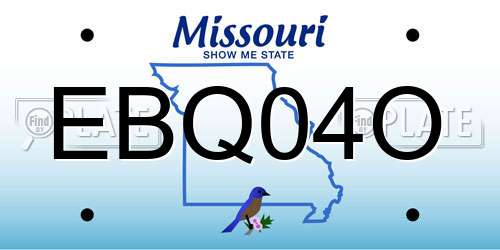 EBQ04O Missouri License Plate