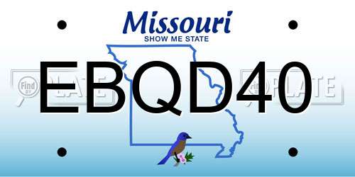 EBQD40 Missouri License Plate