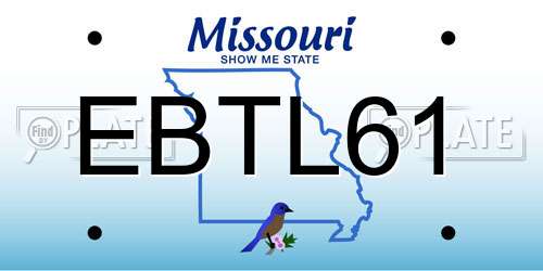 EBTL61 Missouri License Plate