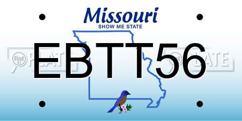 EBTT56 Missouri License Plate