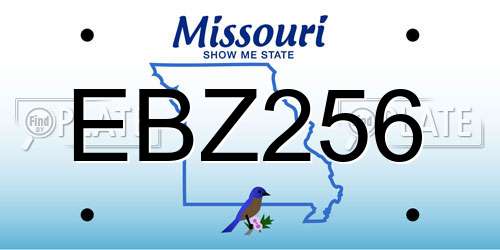 EBZ256 Missouri License Plate